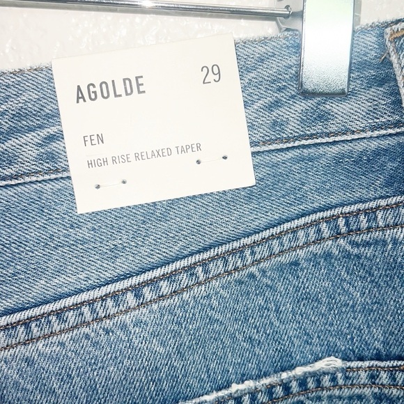 Agolde Fen High Rise Relaxed Taper 100% Cotton Button Fly Jeans - Picture 9 of 12
